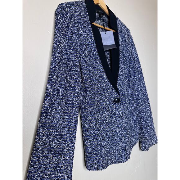 NWT St. John Stretch Boucle Jacket Blue, White, Black Tweed Stretch 10 - Picture 3 of 7